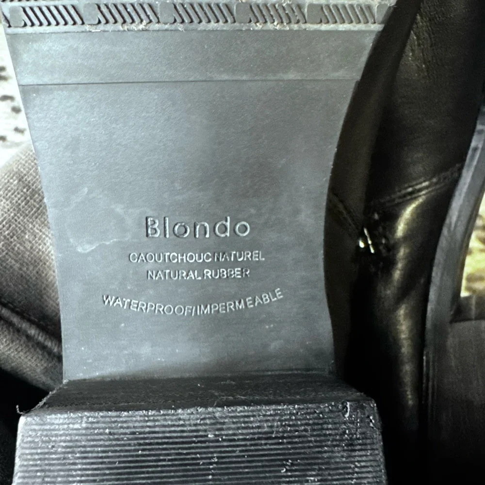 Blondo Black Over-the-Knee Leather Boots with Buckle Trim - Picture 11 of 11